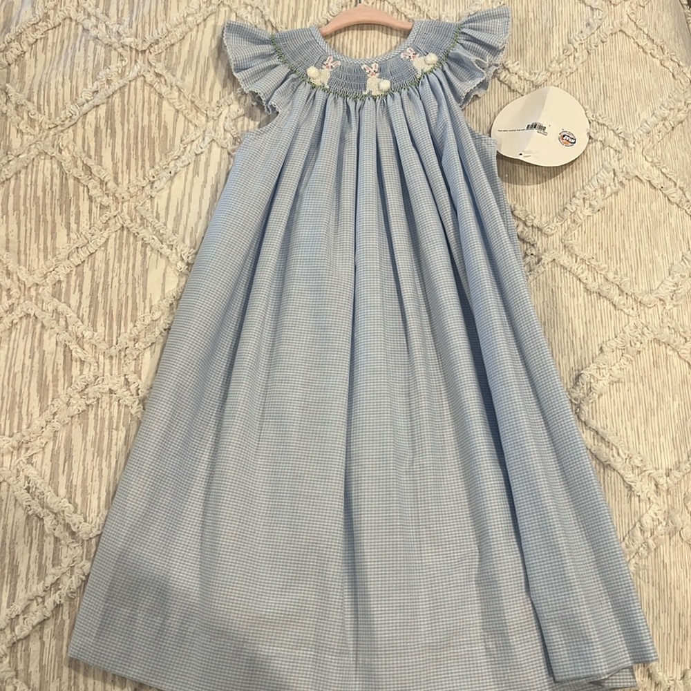 Smocked Spring Bunny Easter Dress
